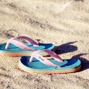 Flip-Flop Schuhe am Strand